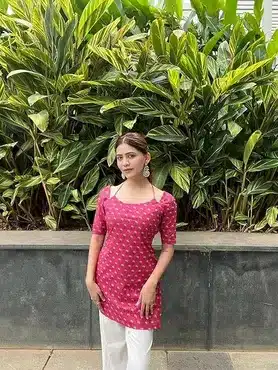 Women Beautiful Printed Corset Straight Kurti - Product Details